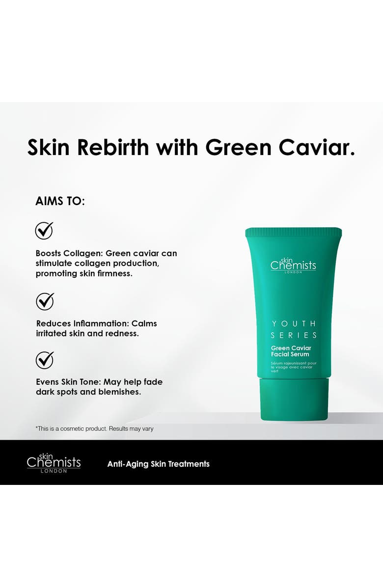SKINCHEMISTS Youth Series Green Caviar Facial Serum 30ml x 3 Trio Set, Alternate, color, White