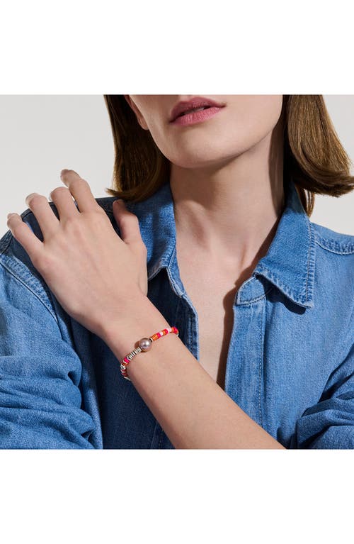 Shop John Hardy Heishi Freshwater Pearl & Bead Silver Bracelet In Silver/pink