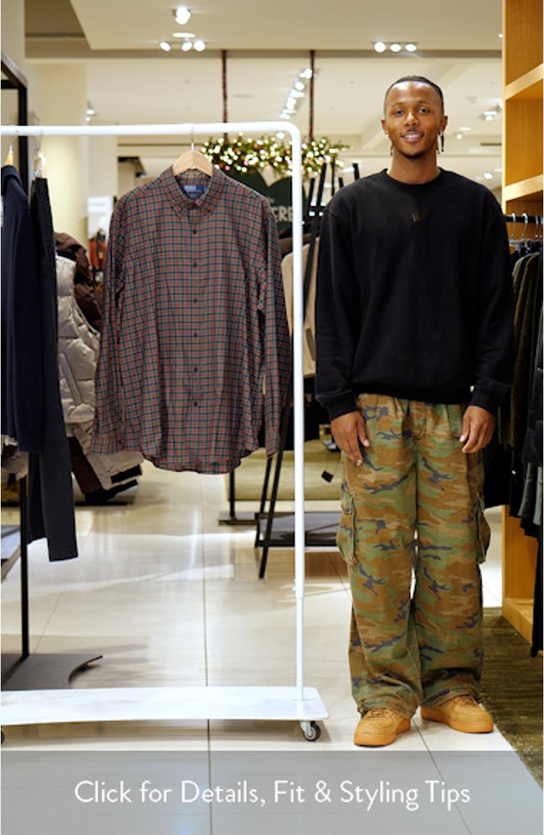 Classic Fit Plaid Cotton Twill Button-Up Shirt, sales video thumbnail