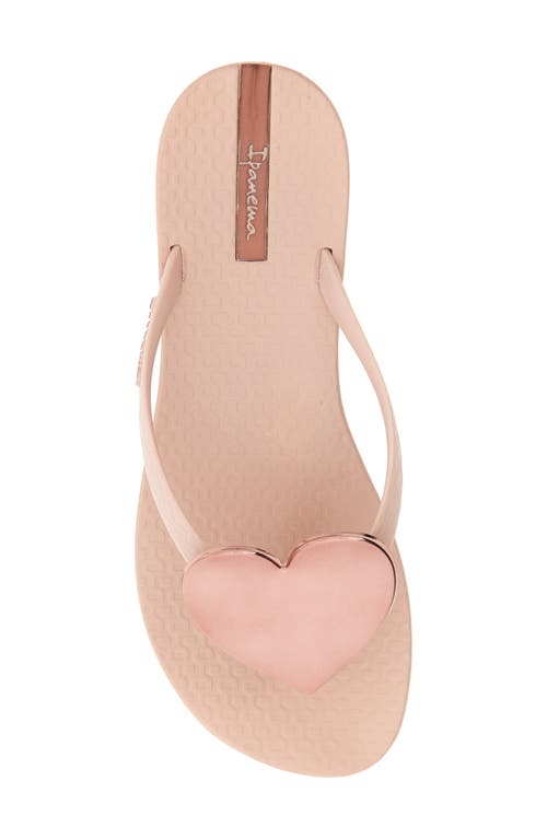 Ipanema Wave Heart Flip Flop In Pink/rose