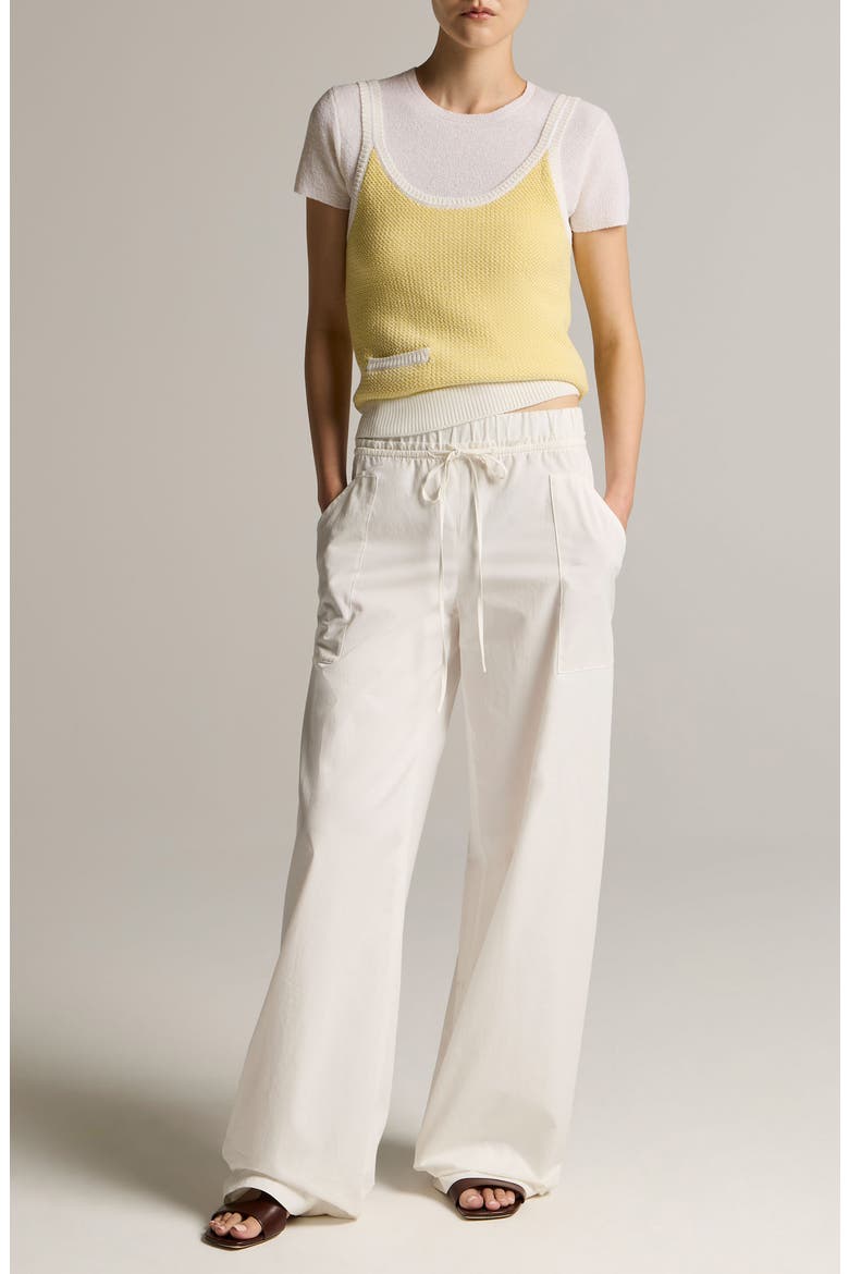 Birdseye Pocket Cotton Blend Tank, Alternate, color, LIGHT LIMONE/ OFF WHITE
