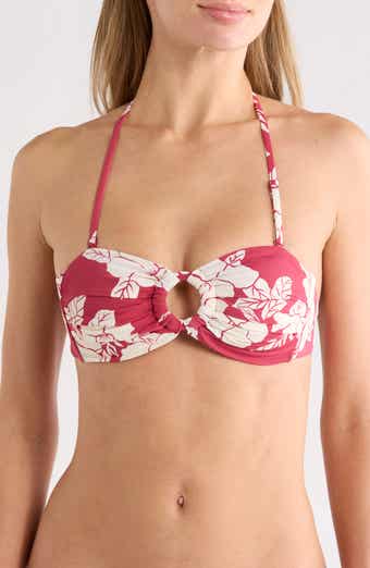 Roxy Hibiscus Hideaway Ring Bandeau Bikini Top