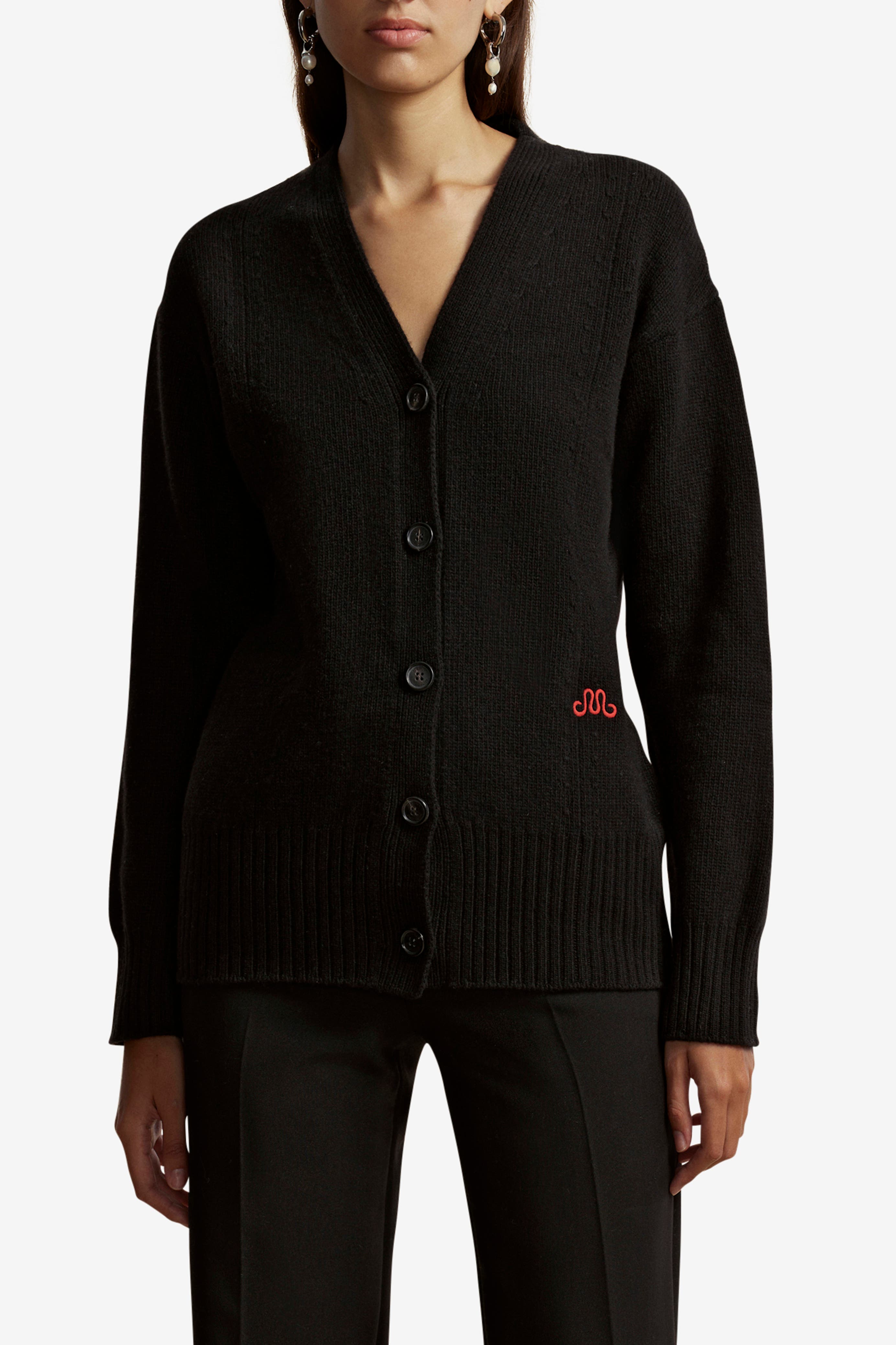 Marina Moscone Waisted Cardigan in Black 