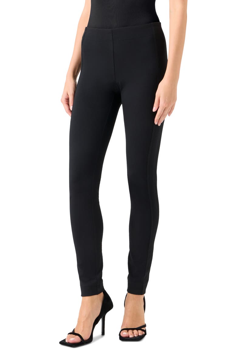 Akris punto Stretch Crepe Leggings, Alternate, color, Black