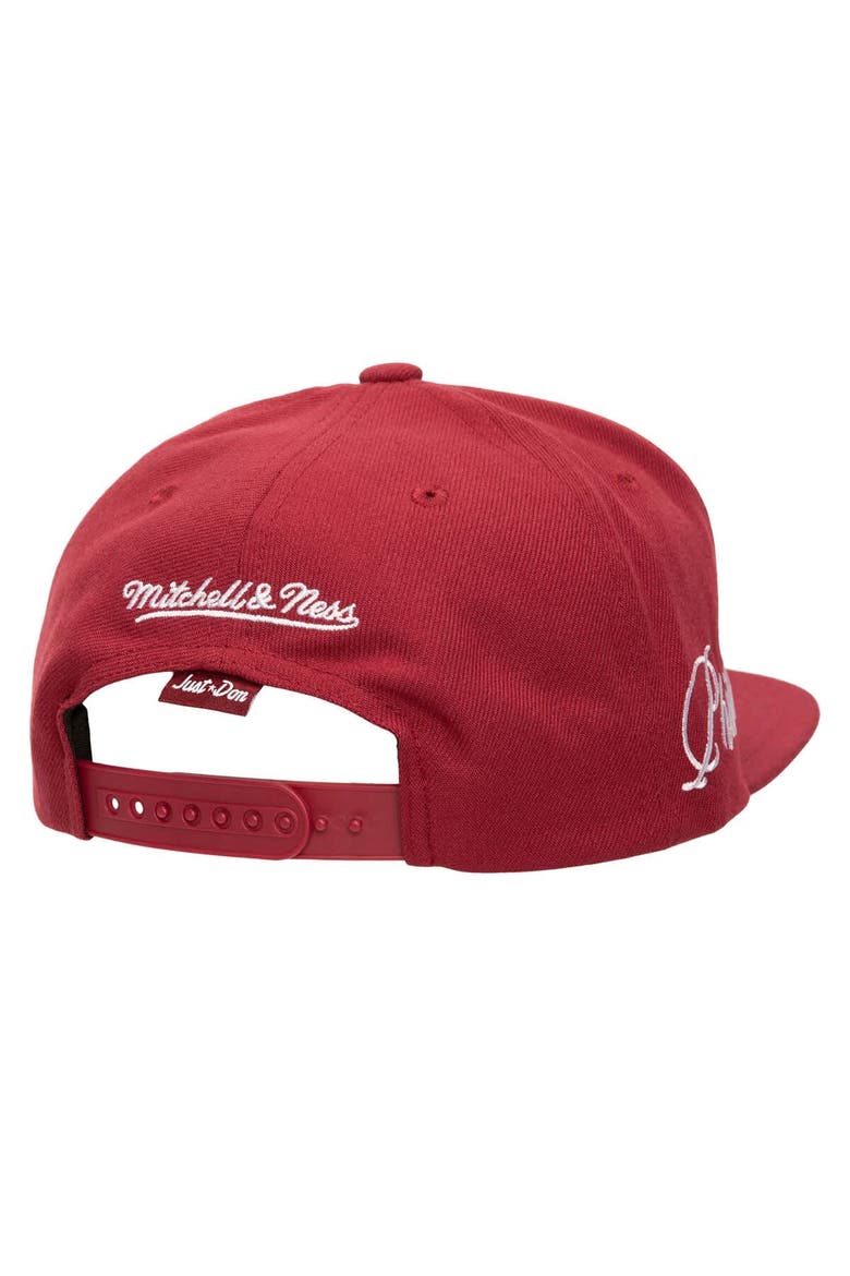 Men's Mitchell & Ness Maroon Philadelphia Phillies Just Don x MLB Lux Script Snapback Hat, Alternate, color, Maroon