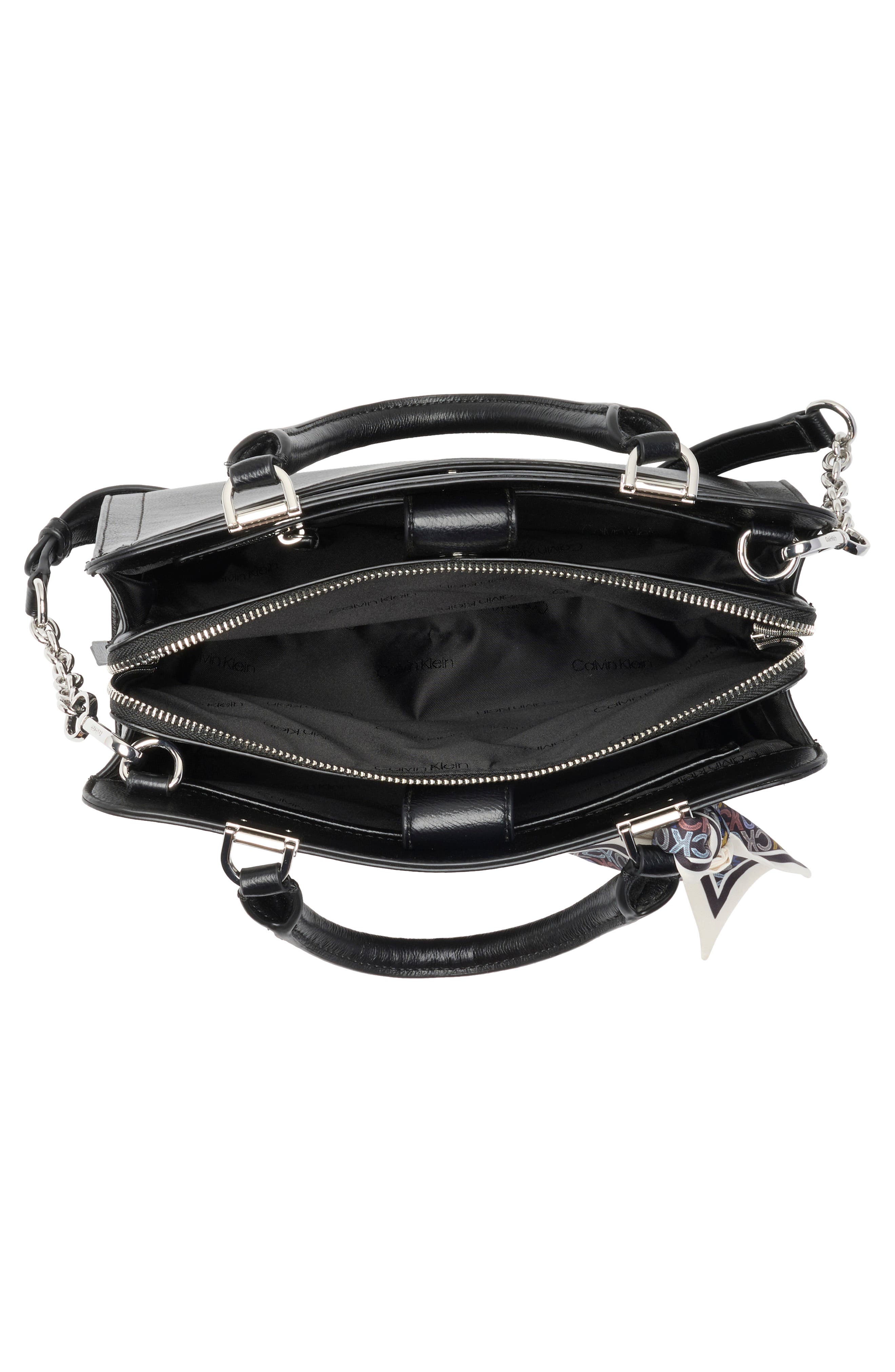 Azalea Satchel, Alternate, color, BLACK/ SILVER