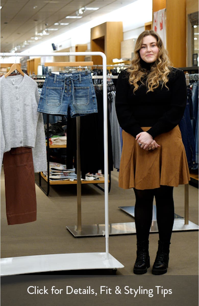 Maya Lace-Up High Waist Denim Shorts, sales video thumbnail