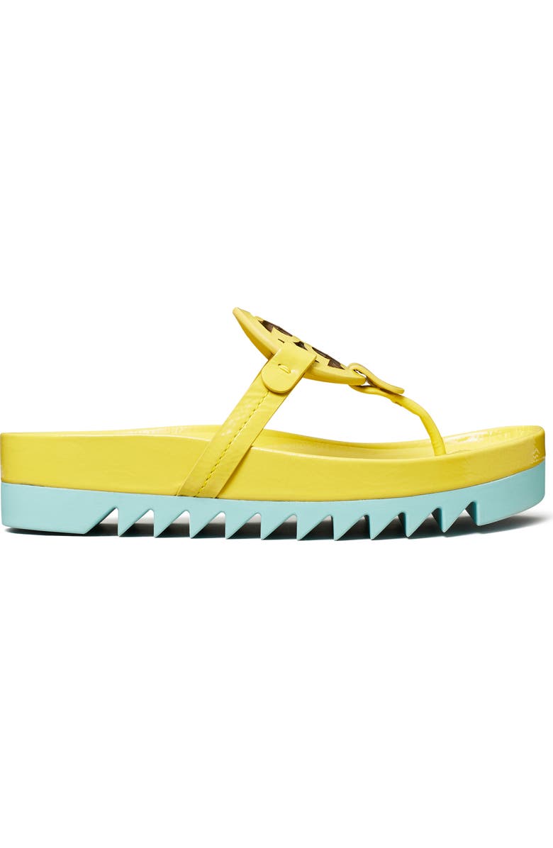 Tory Burch Miller Cloud Lug Sandal, Alternate, color, Zesty Lime / Sea Bubble