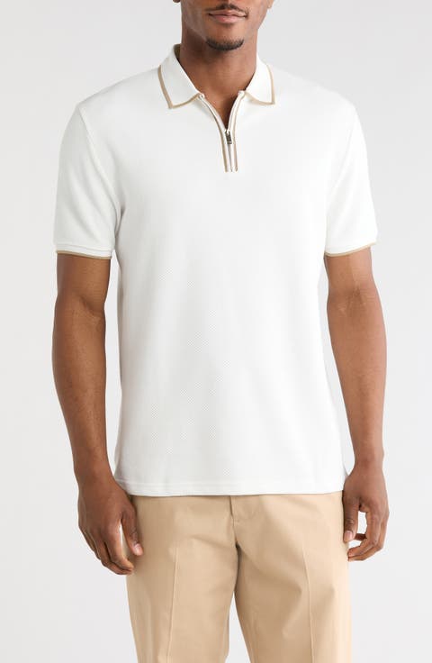 Textured Quarter Zip Polo