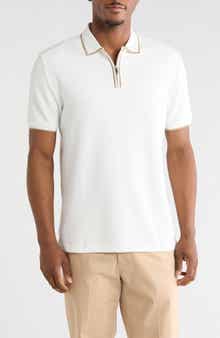 DENIM AND FLOWER Textured Quarter Zip Polo