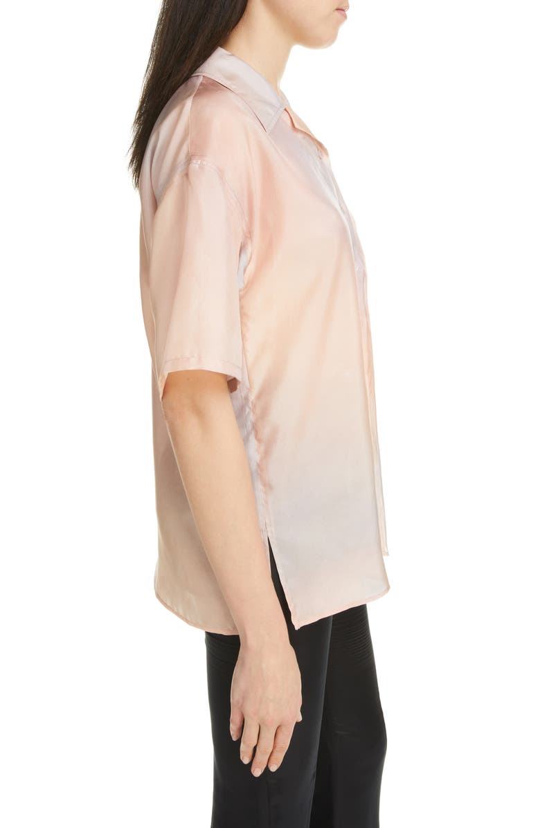 Acne Studios Sene Habutai Short Sleeve Silk Camp Shirt, Alternate, color, 