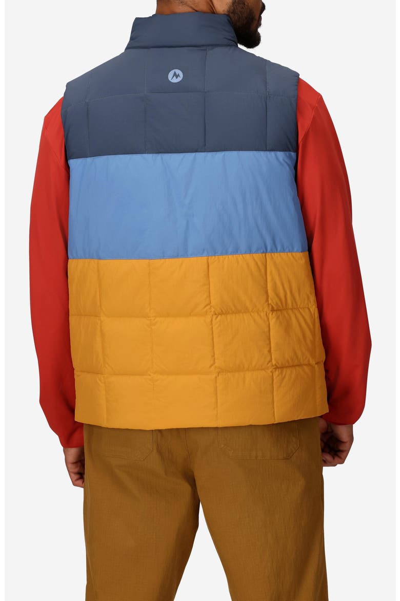 Ares Packable Recycled Nylon 700 Fill Power Down Puffer Vest, Alternate, color, THUNDER/ RAIN CLOUD/ HONEY
