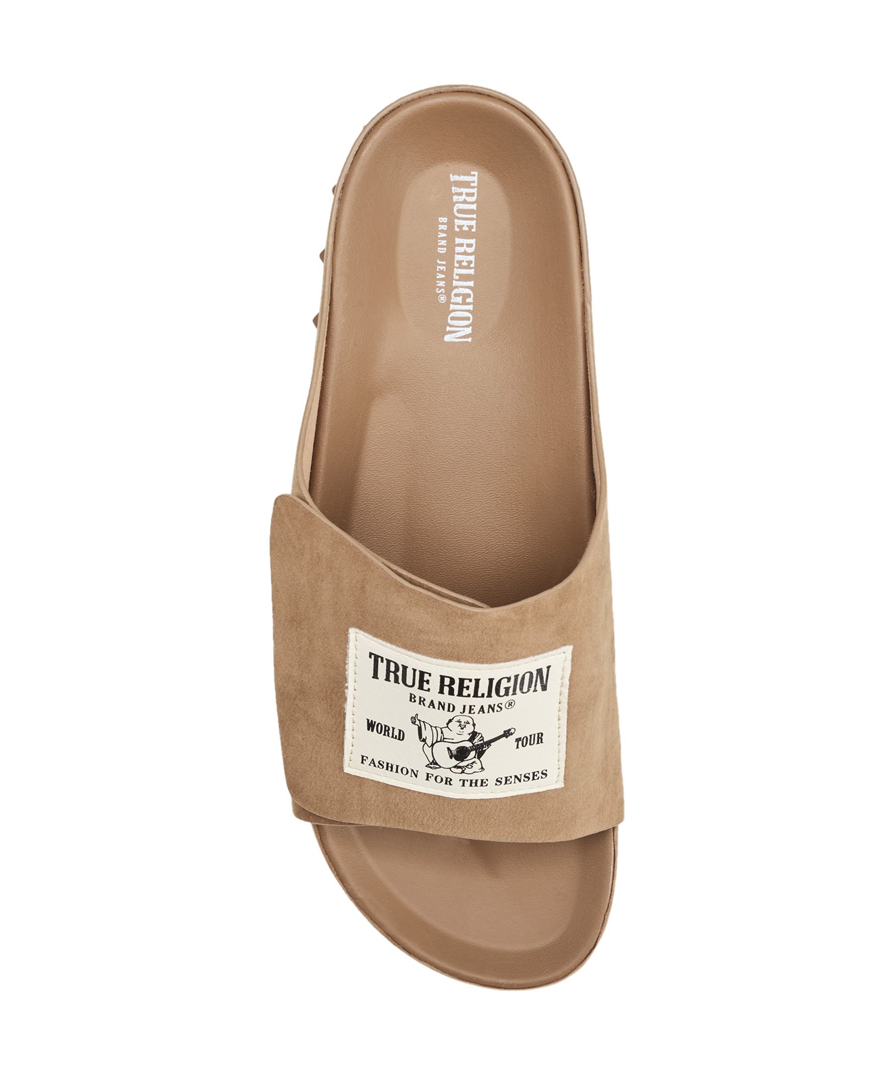 Cudi Velcro Strap SRS Logo Patch Sandal, Alternate, color, TAUPE