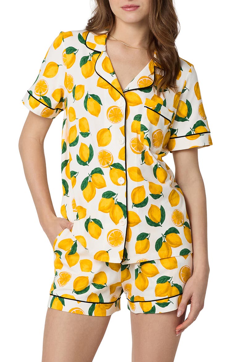 Print Stretch Jersey Short Pajamas, Main, color, MAIN SQUEEZE