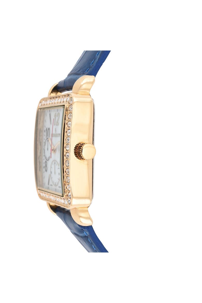 European Crystal Square Tank  Watch- 35x30MM, Alternate, color, Blue