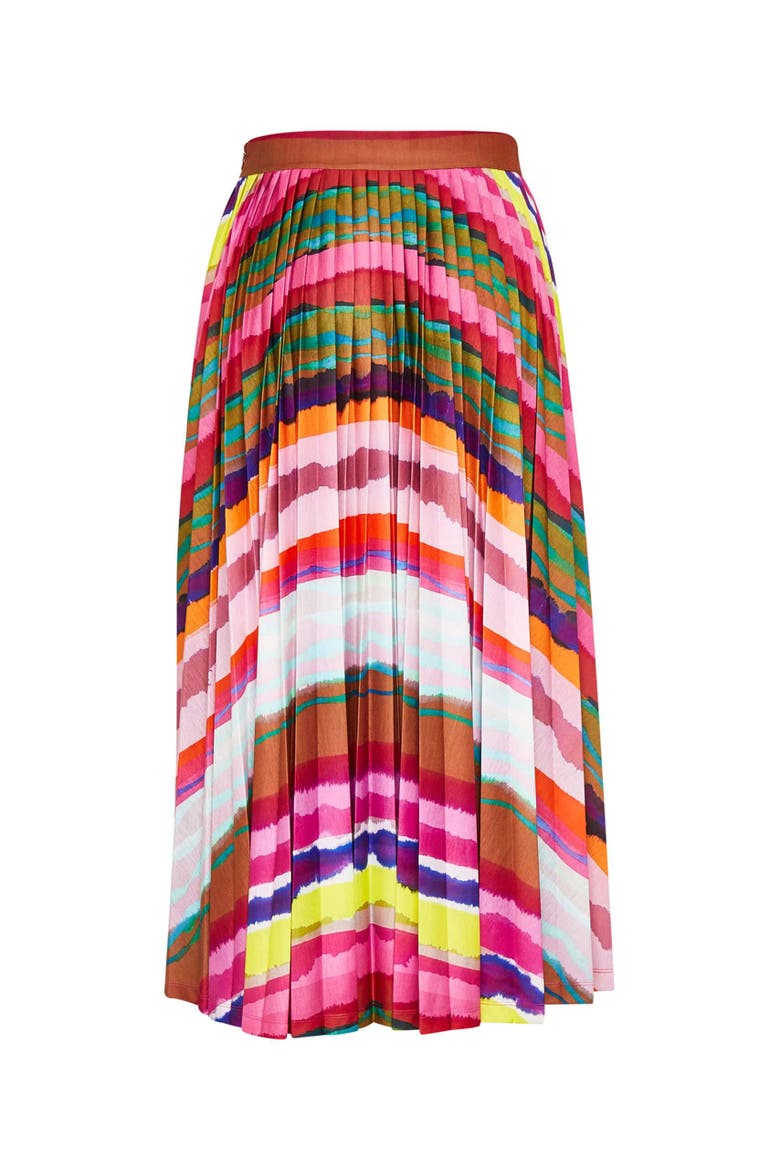 Multicolour Plissee Jersey Skirt, Alternate, color, Multicolour