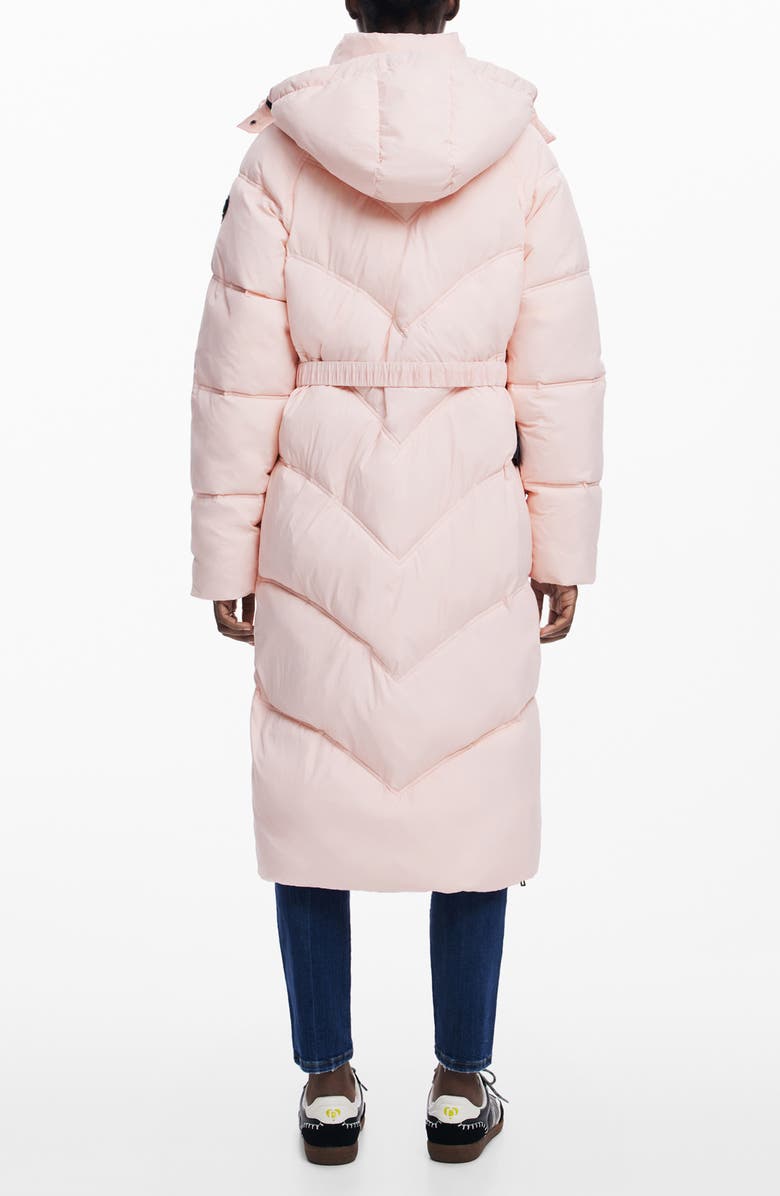 Desigual Hooded Quilted Puffer Longline Coat, Alternate, color, 