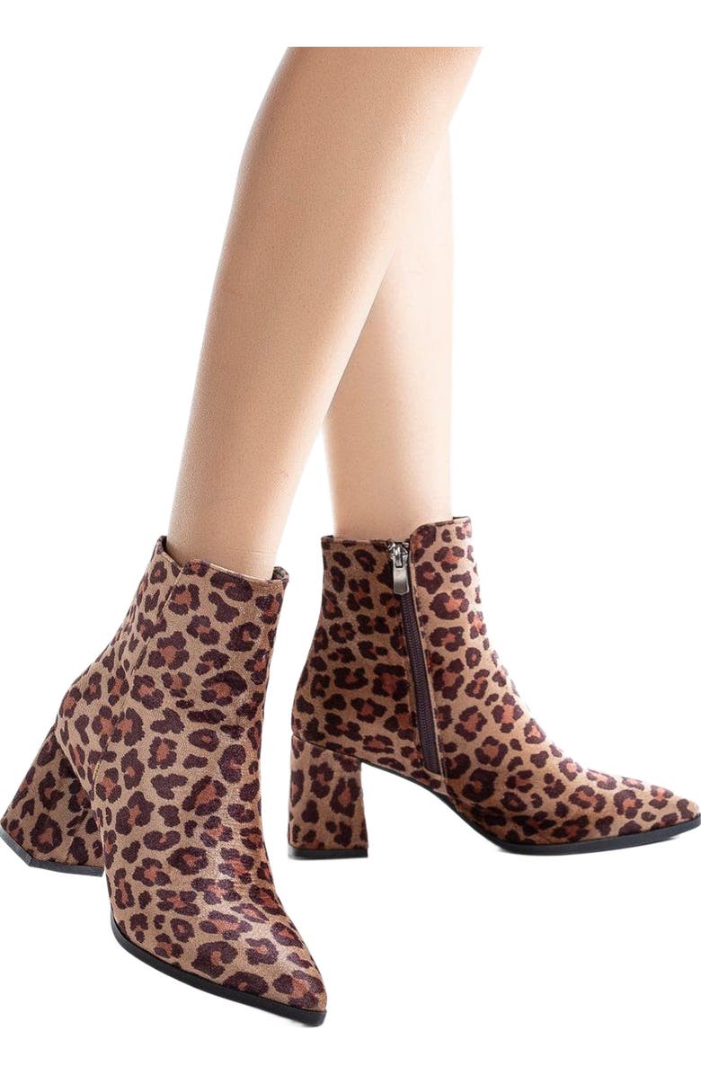 Forever & Always Shoes Leia Leopard Print Ankle Boots, Alternate, color,