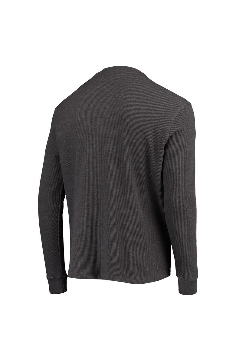 DUNBROOKE Men's Dunbrooke Heathered Gray Las Vegas Raiders Logo Maverick Thermal Henley Long Sleeve T-Shirt, Alternate, color, 