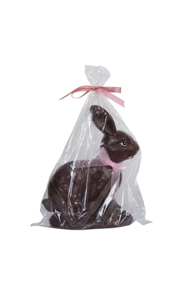 Gallerie II Chocolate Polyresin Easter Rabbit w/ Lace Ribbon Medium Figurine 9.06", Alternate, color, Brown