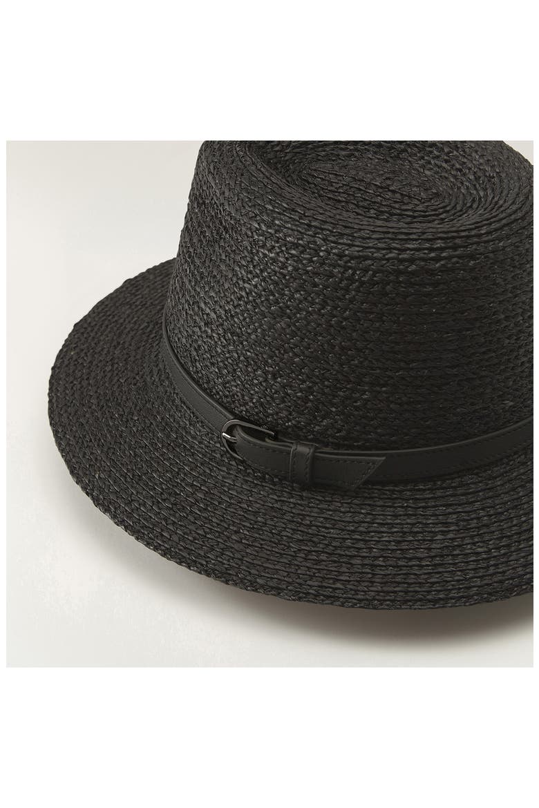 Billie Raffia Fedora, Alternate, color, CHARCOAL/ BLACK