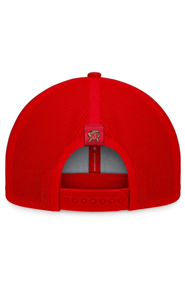 TOP OF THE WORLD Men's Top of the World Red Maryland Terrapins Carson Trucker Adjustable Hat, Alternate, color, Red