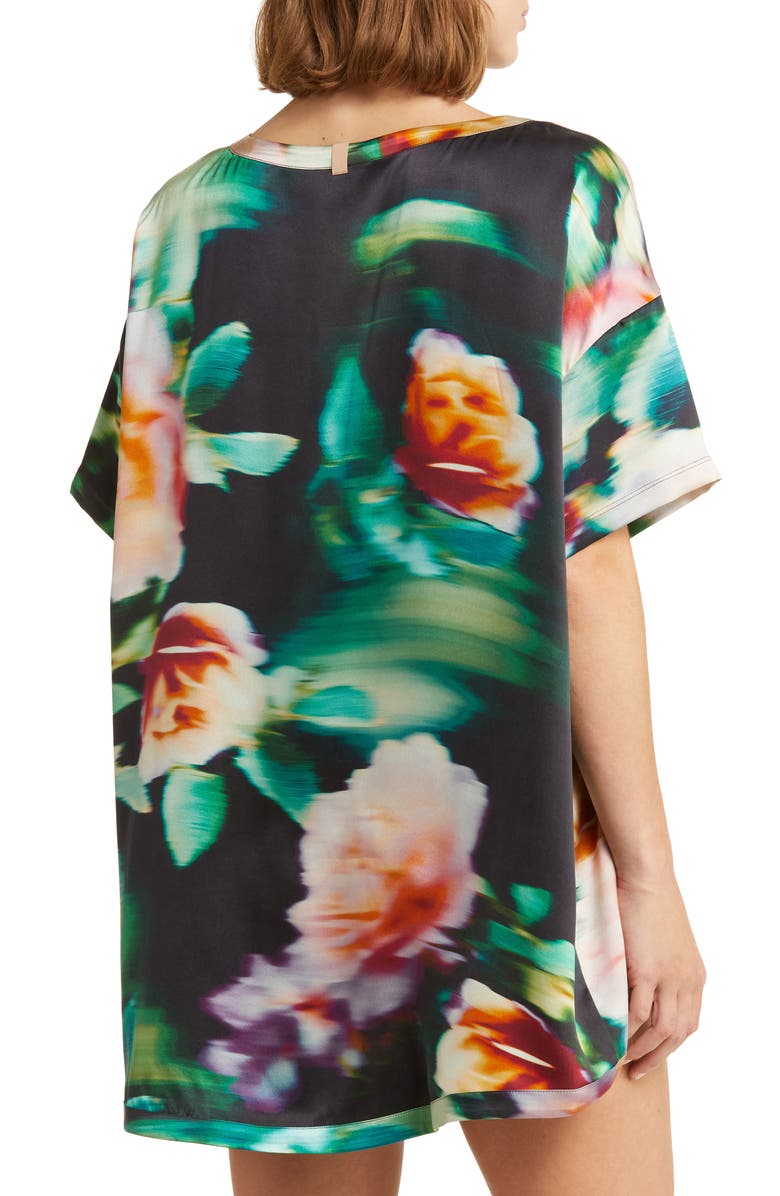 Lunya Washable Silk Tee Short Pajamas, Alternate, color, Aurora Garden