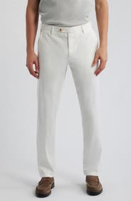 Canali Flat Front Stretch Cotton Blend Twill Chinos
