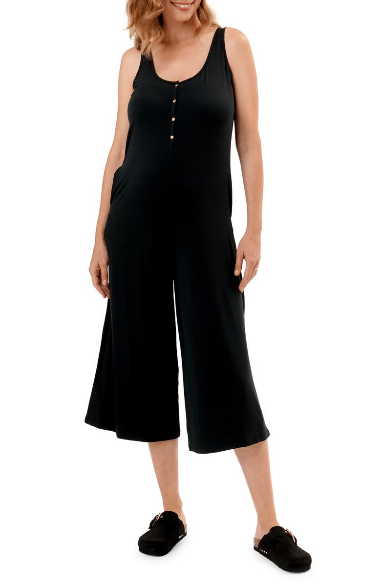 Nom Maternity Round the Clock Jersey Maternity/Nursing Jumpsuit, Main, color, 