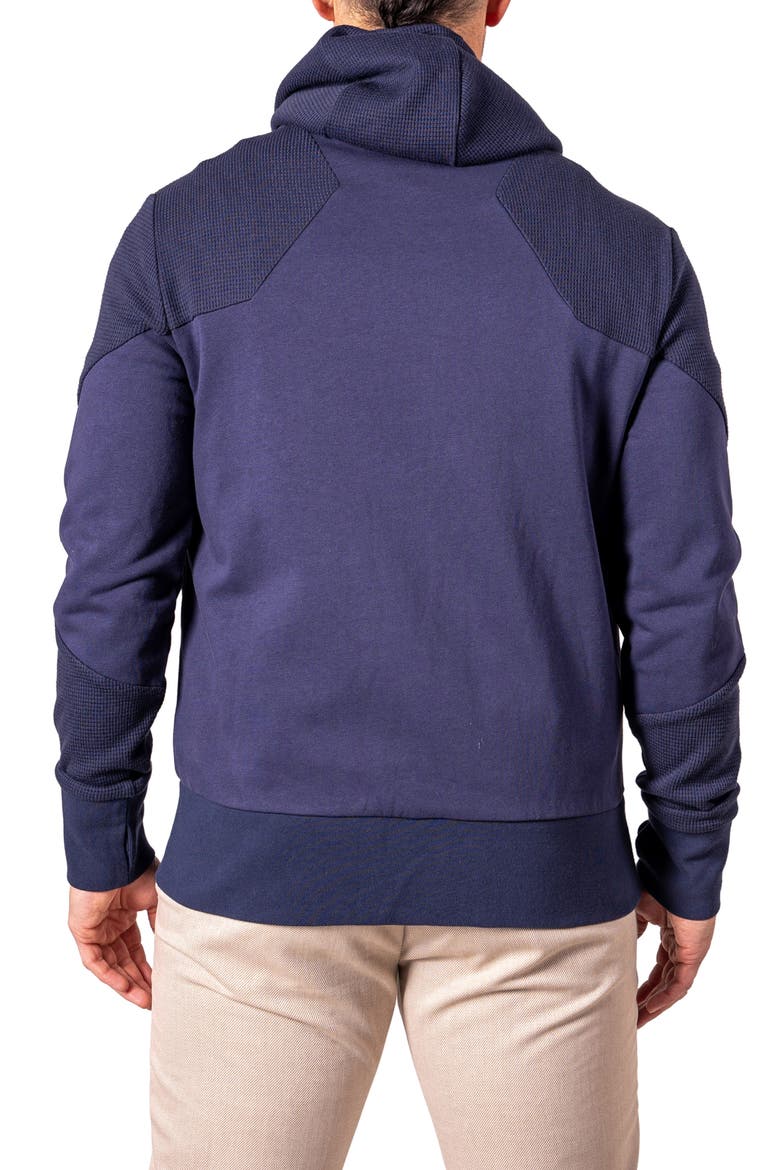 Mixed Media Zip Hoodie, Alternate, color, BLUE