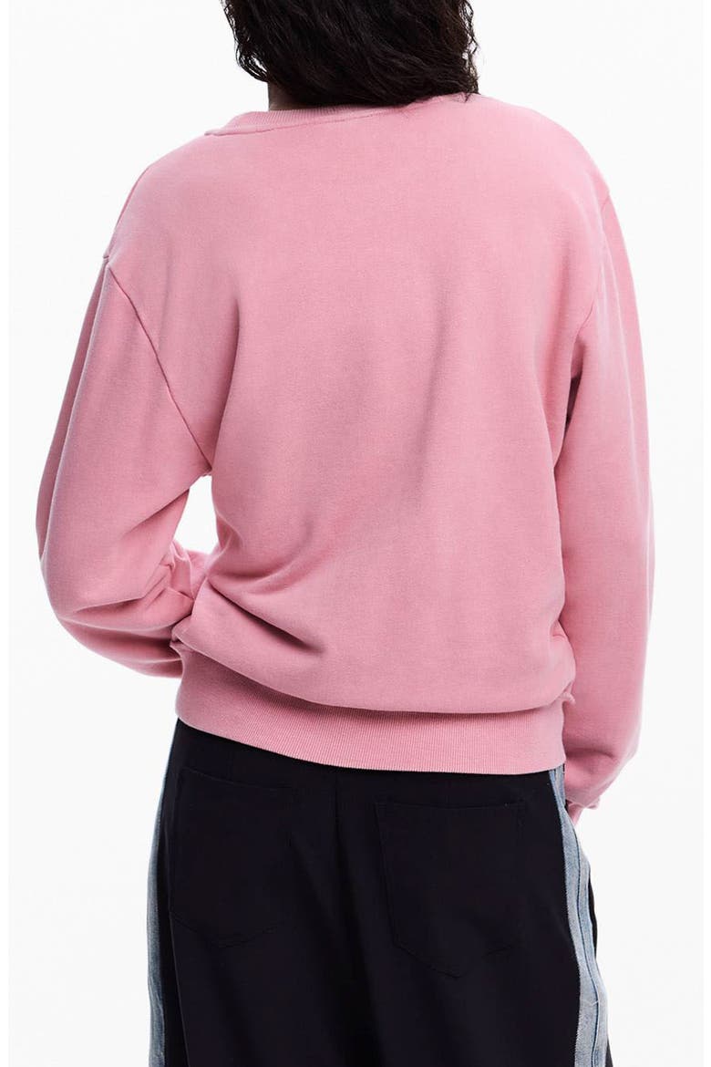 Heart Embroidered Cotton Graphic Sweatshirt, Alternate, color, PINK