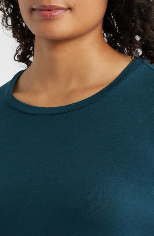 Eileen Fisher Stretch Organic Cotton Blend T-shirt In Blue