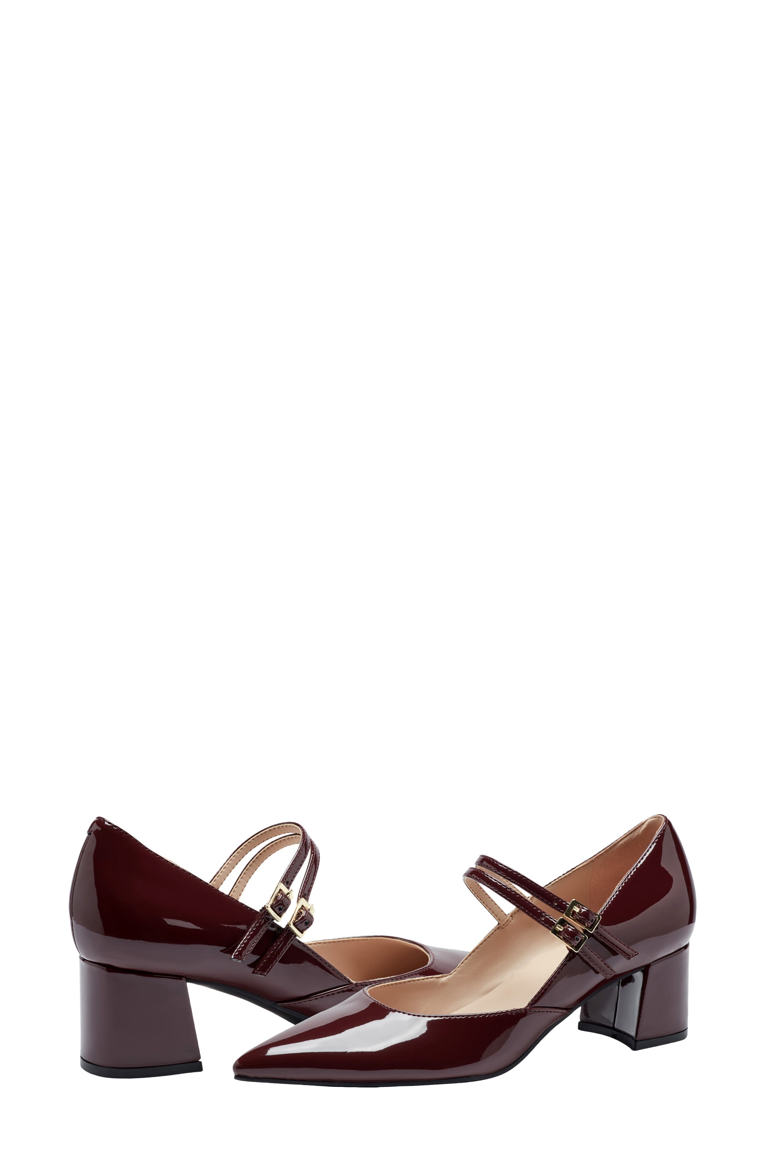 Smith Pointed Toe Mary Jane Pump, Alternate, color, DARK RED