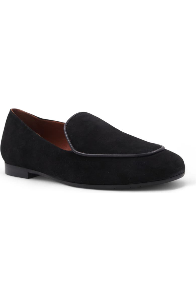 Aquatalia Calandra Weatherproof Flat, Main, color, Black Suede