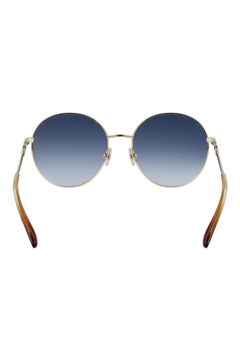 58mm Gradient Round Sunglasses, Alternate, color, GOLD/ BLUE