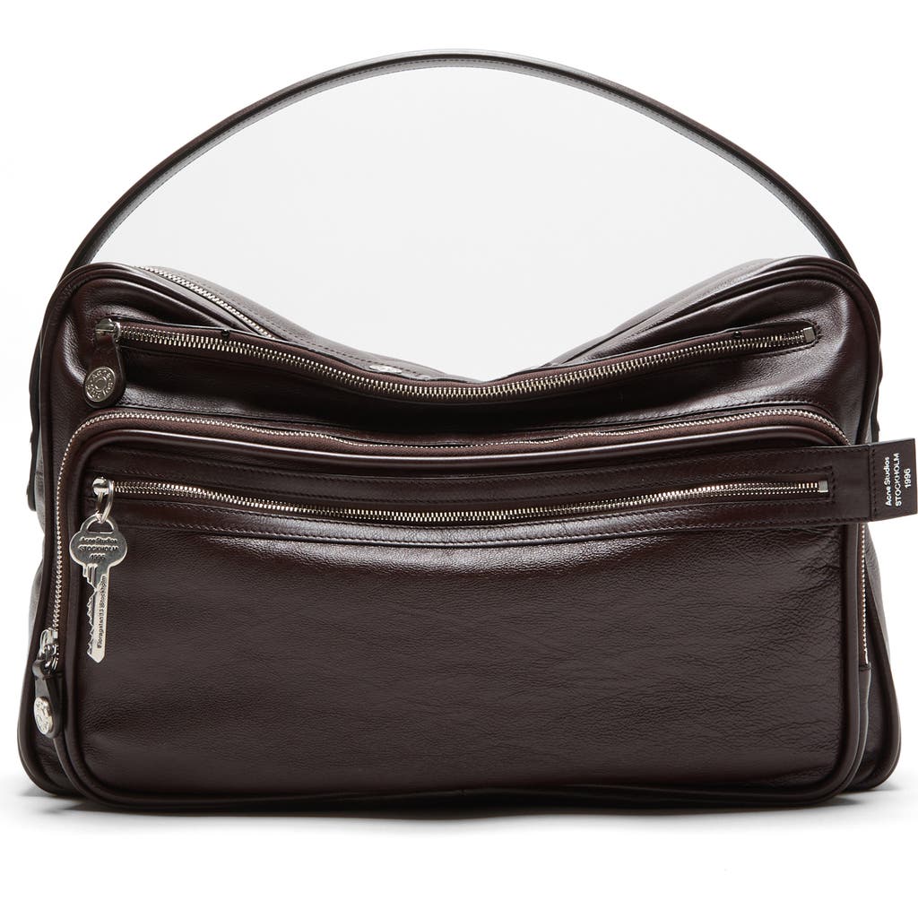 Acne Studios Camero Medium Leather Shoulder Bag In Brown