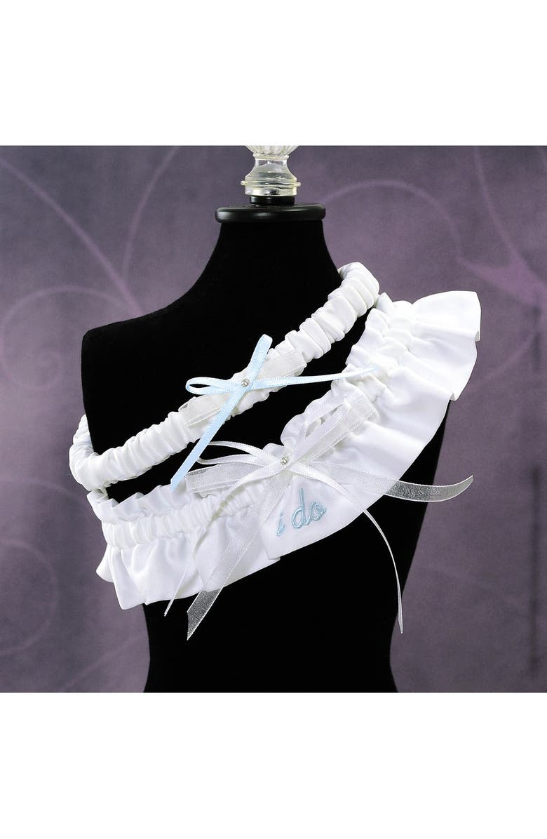 Cathy's Concepts 'I Do' Embroidered Wedding Garter, Main, color, 