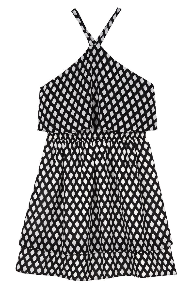 Halter Dress, Main, color, BLACK/WHITE