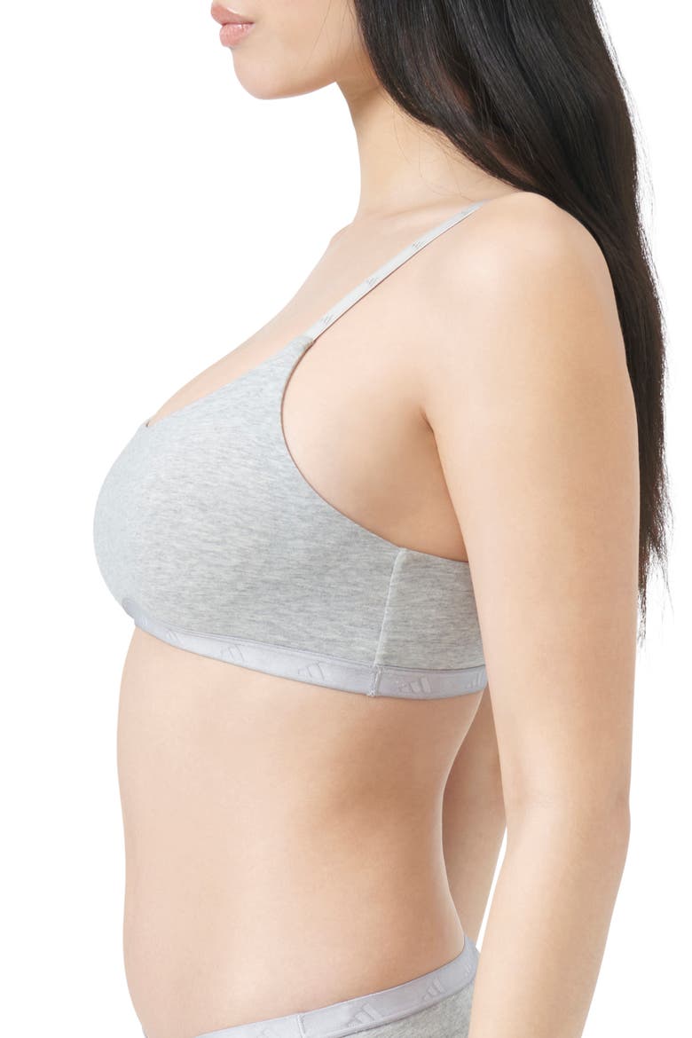 Essentials Cotton Blend Scoop Bralette, Alternate, color, MEDIUM HEATHER GREY