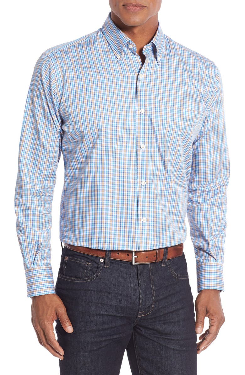 Peter Millar 'Sunset' Regular Fit Plaid Sport Shirt, Main, color, 