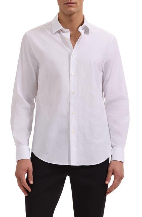 Julian Shaped Fit Stretch Cotton Button-Up Shirt