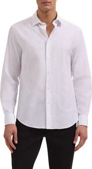 Bugatchi Julian Shaped Fit Stretch Cotton Button-Up Shirt