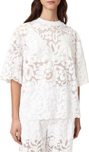 AllSaints Amelie Floral Lace T-Shirt