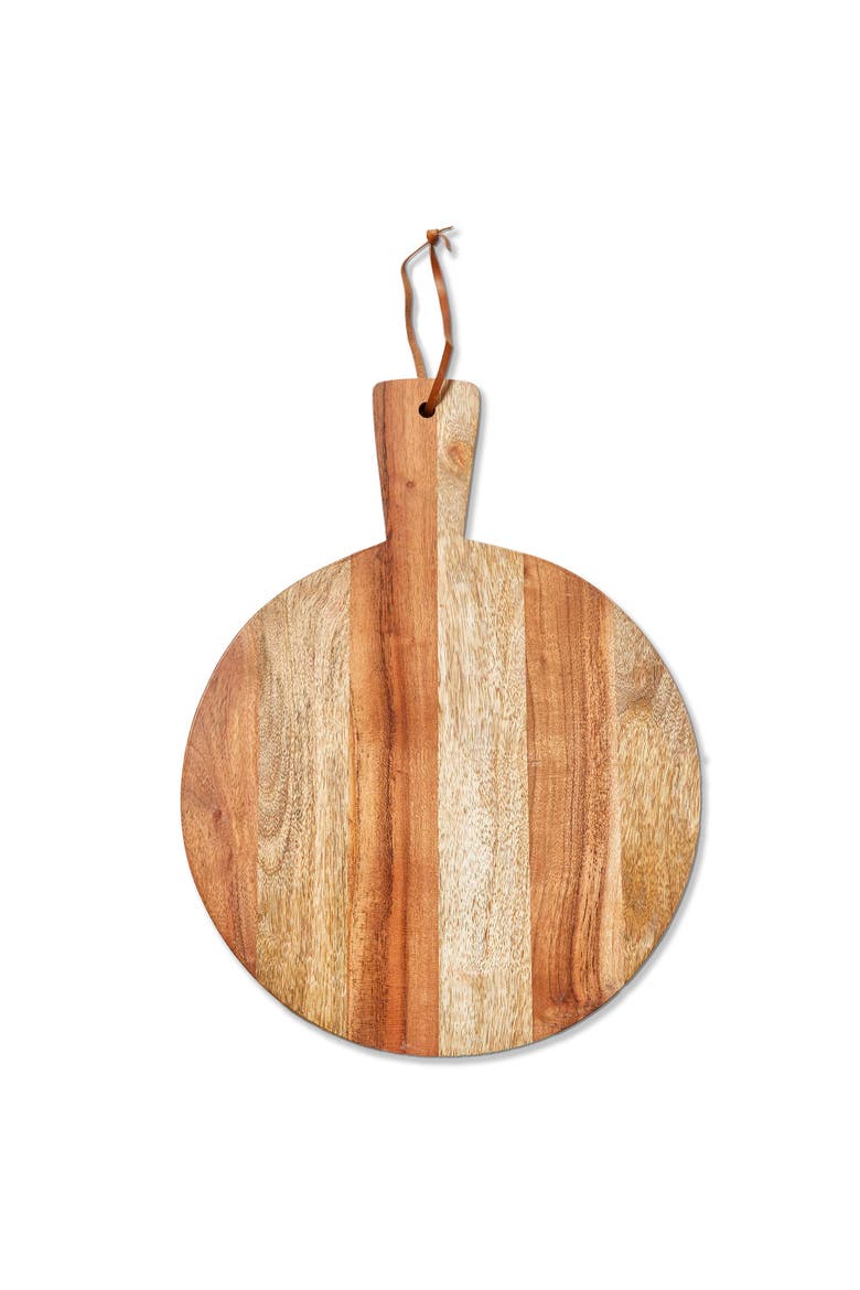 Two Tone Round Serving Board Natural Wood Everyday Use, Main, color, Beige
