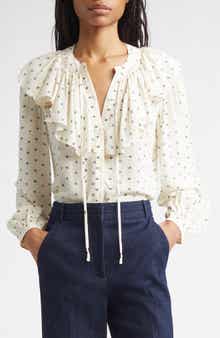 Veronica Beard Gomez Ruffle Print Shirt