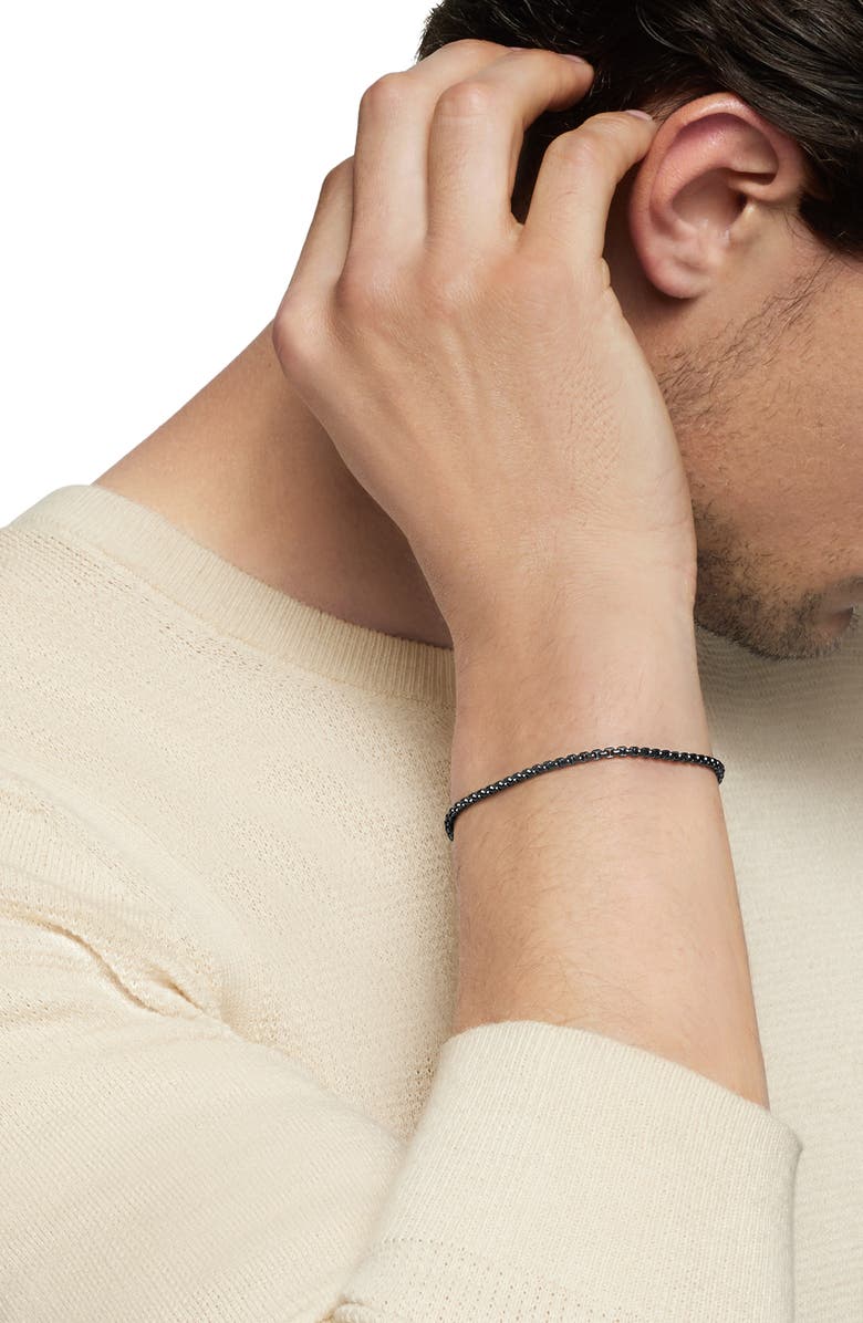 David Yurman Men's Box Chain Bracelet with Stainless Steel and Sterling Silver, 2.7mm, Alternate, color, Stainless Steel W/ Pvd