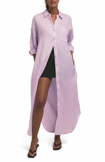 Favorite Daughter The Ex-Boyfriend Long Sleeve Linen Maxi Shirtdress