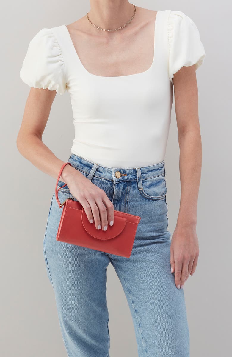 HOBO Zenith Leather Wristlet, Alternate, color, Cherry Blossom