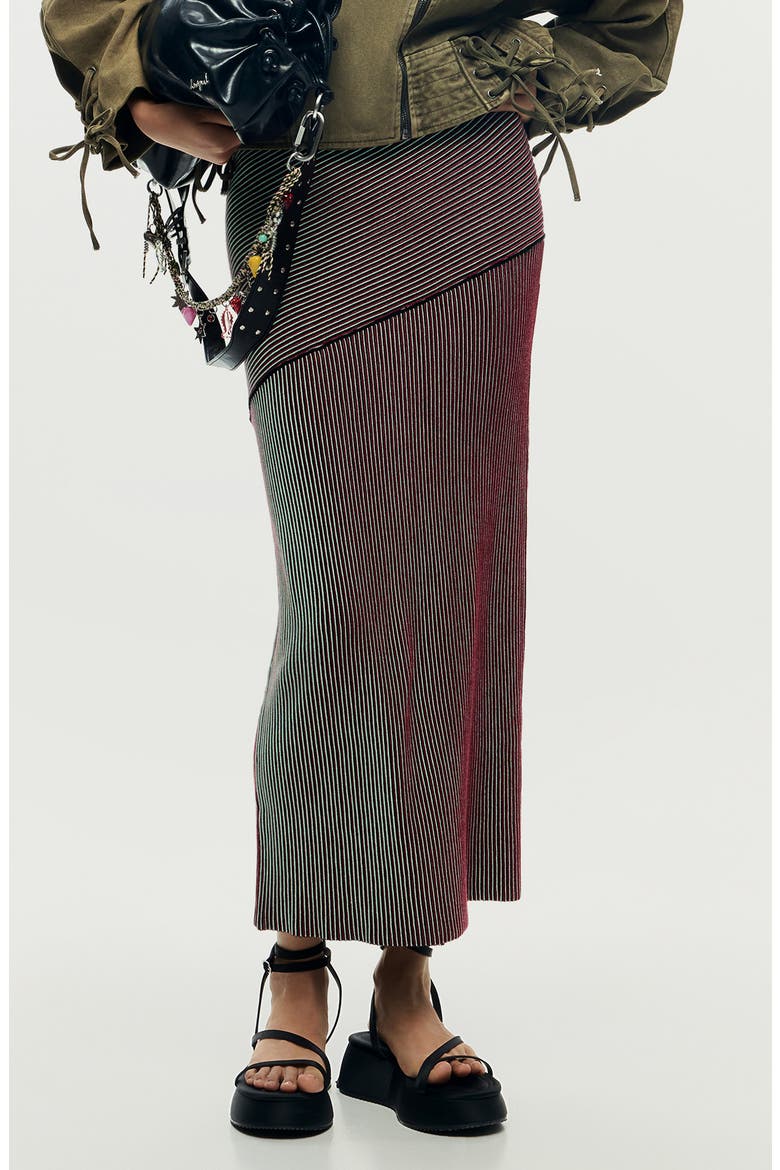 Stripe Maxi Skirt, Main, color, LIGHT GREEN