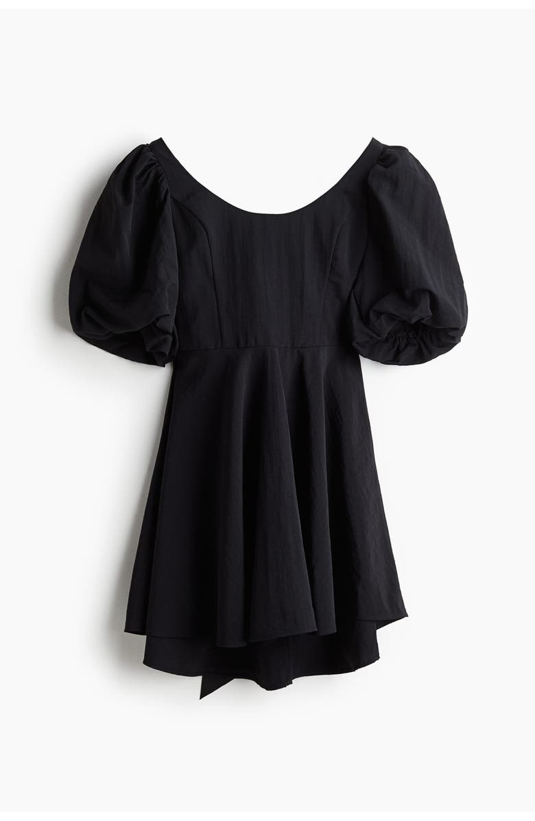 H&M Balloon-sleeved Dress, Main, color, Black